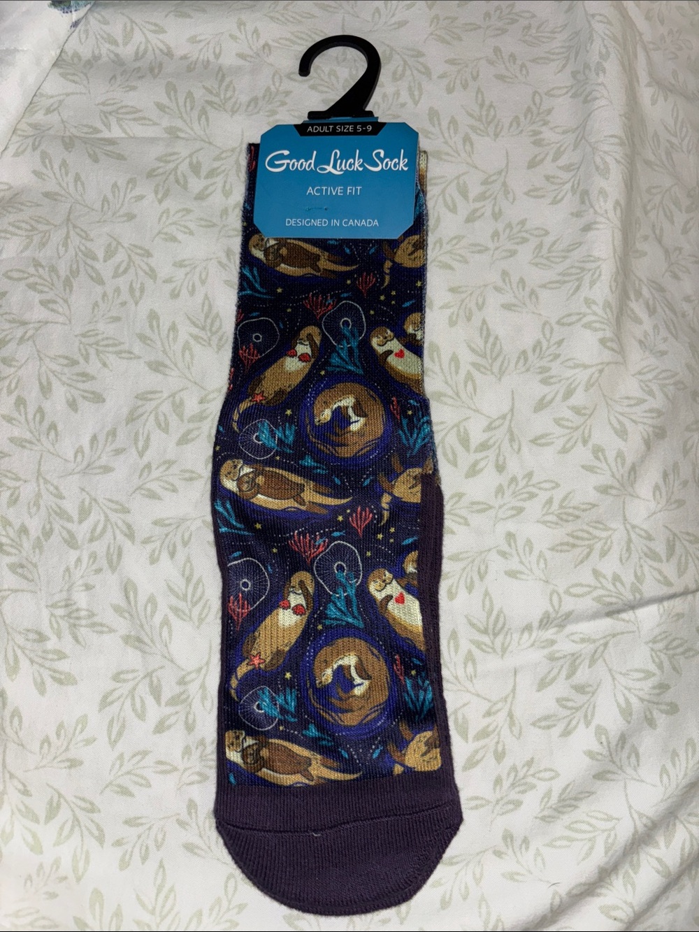 Good Luck Sock Otter Pattern Crew Socks